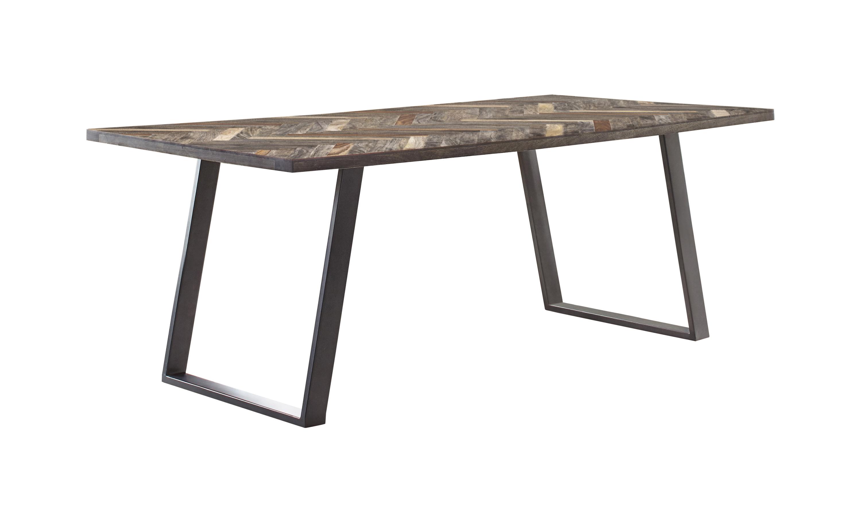 

    
Industrial Gunmetal & Gray Sheesham Solid Wood Dining Table Coaster 110681 Misty
