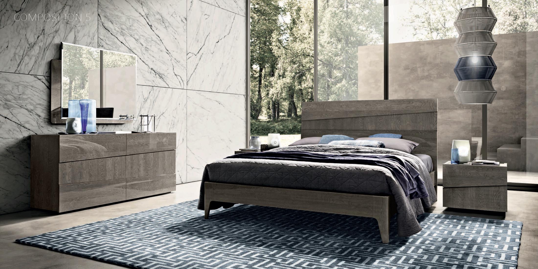 Contemporary, Modern Platform Bedroom Set Tekno Tekno-Q-2NDM-5PC in Gray 