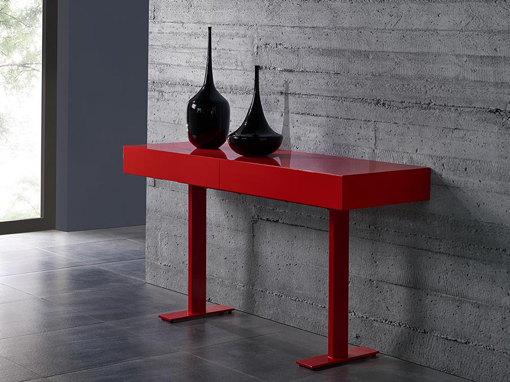 

    
Modern High Gloss Red Wood Console Table WhiteLine CO1646-RED Liam

