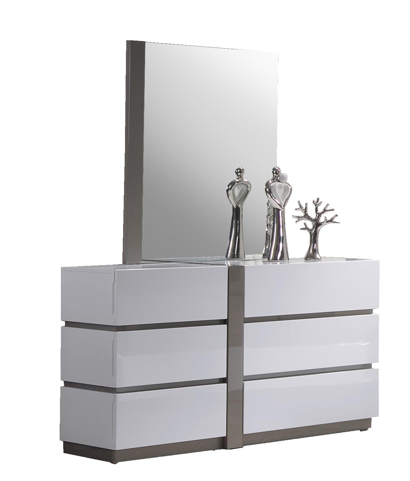 

                    
Buy Modern High Gloss White Finish King Size Bedroom Set 6Pcs Manila by Chintaly Imports
