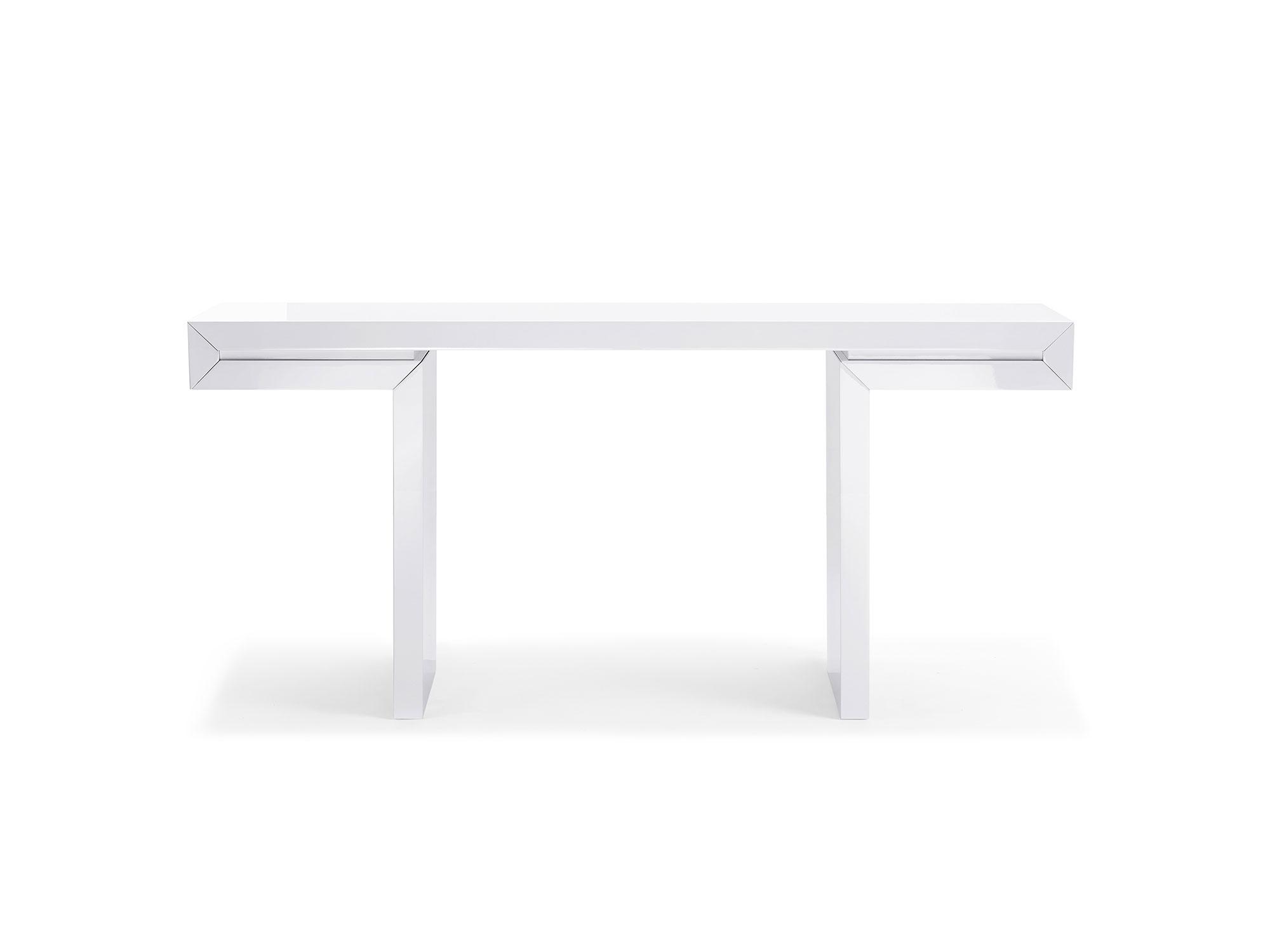 

    
Modern High Gloss White Lacquer Console Table WhiteLine CO1408-WHT Delaney
