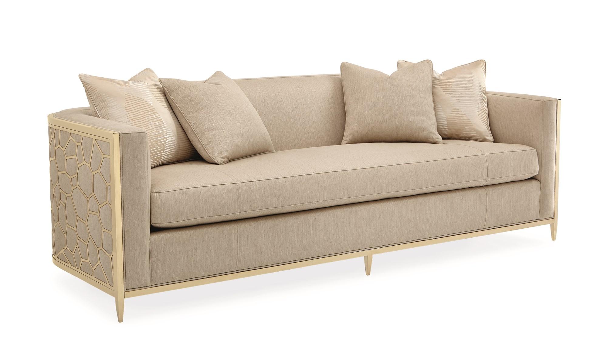 

    
Modern Ice Breaker Beige Finish Sofa Upholstery Collection by Caracole

