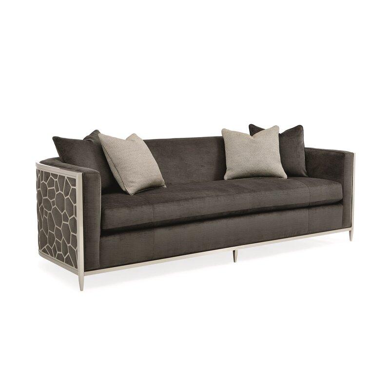 Contemporary Sofa ICE BREAKER UPH-417-211-B in Dark Grey Fabric