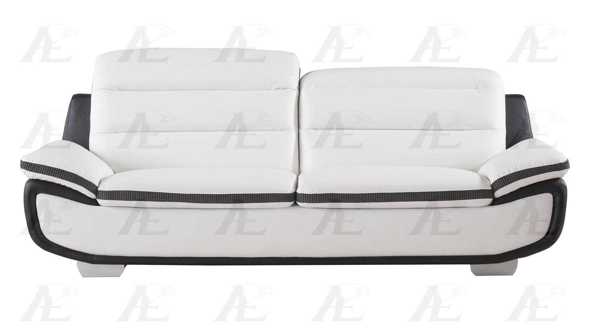 

    
Ivory and Black Faux Leather Sofa Set  3Pcs Modern  American Eagle AE638-IV.BK

