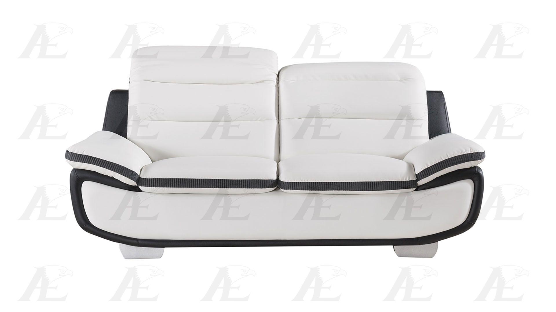 

        
American Eagle Furniture AE638-IV.BK Sofa Loveseat and Chair Set Black/Ivory Bonded Leather 00656237669390
