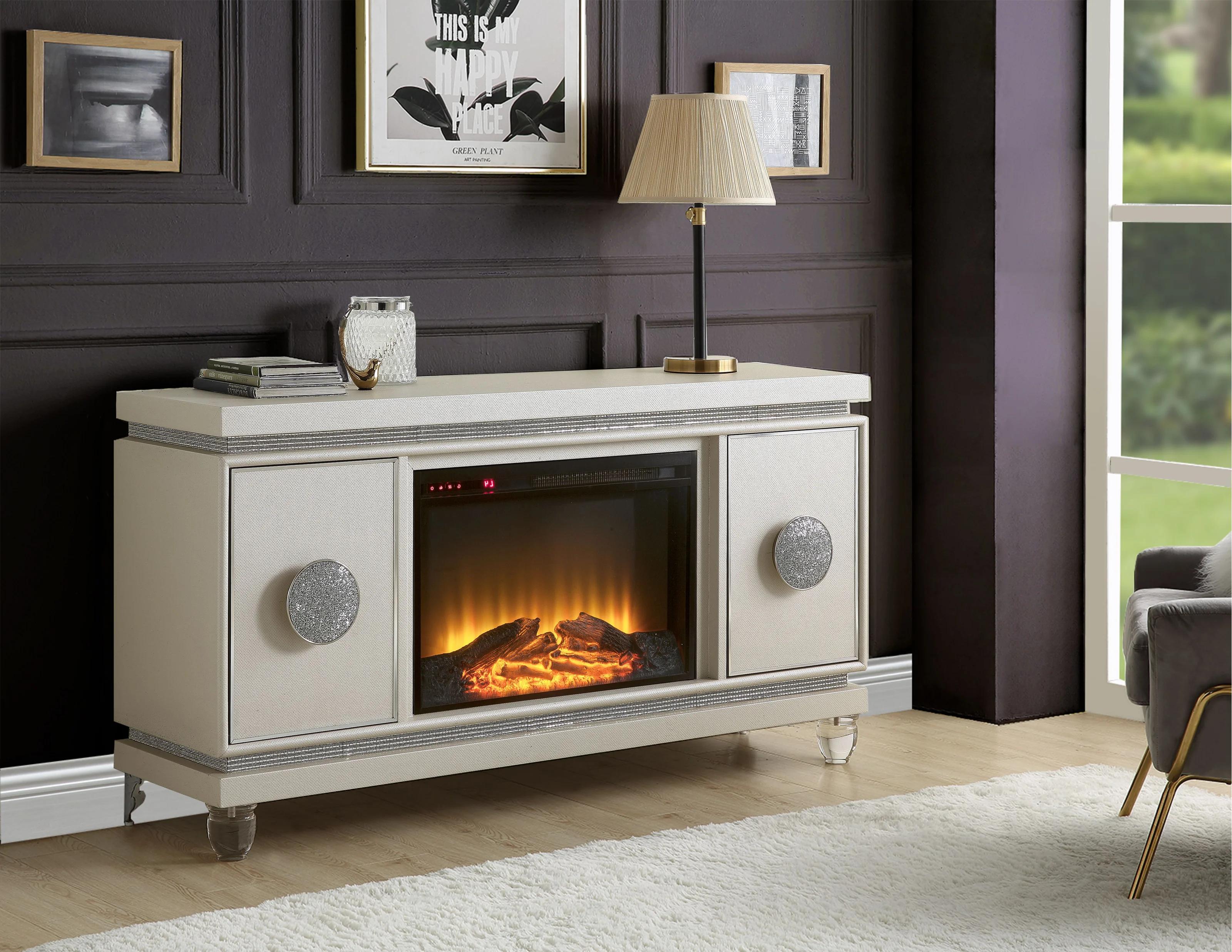 

                    
Acme Furniture Noralie Fireplace Ivory PU Purchase 
