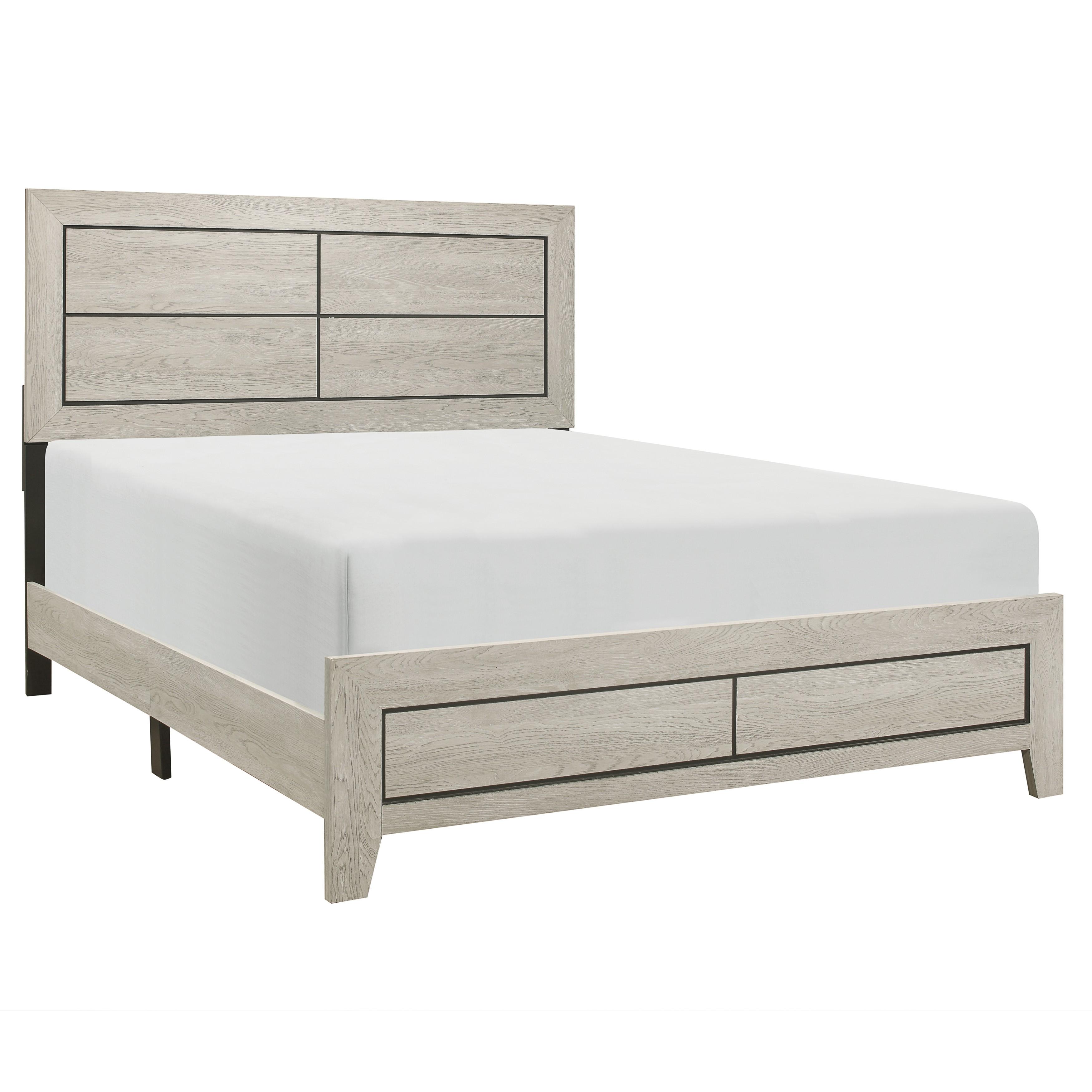 Modern Bed 1525-1 Quinby 1525-1 in Light Brown 
