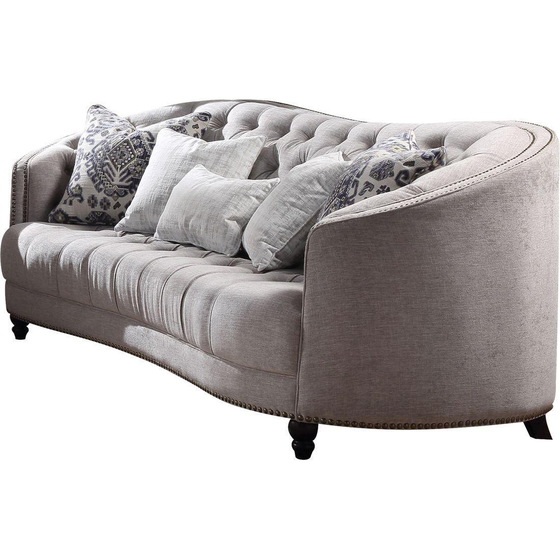 Modern Sofa Saira 52060 in Light Gray Fabric