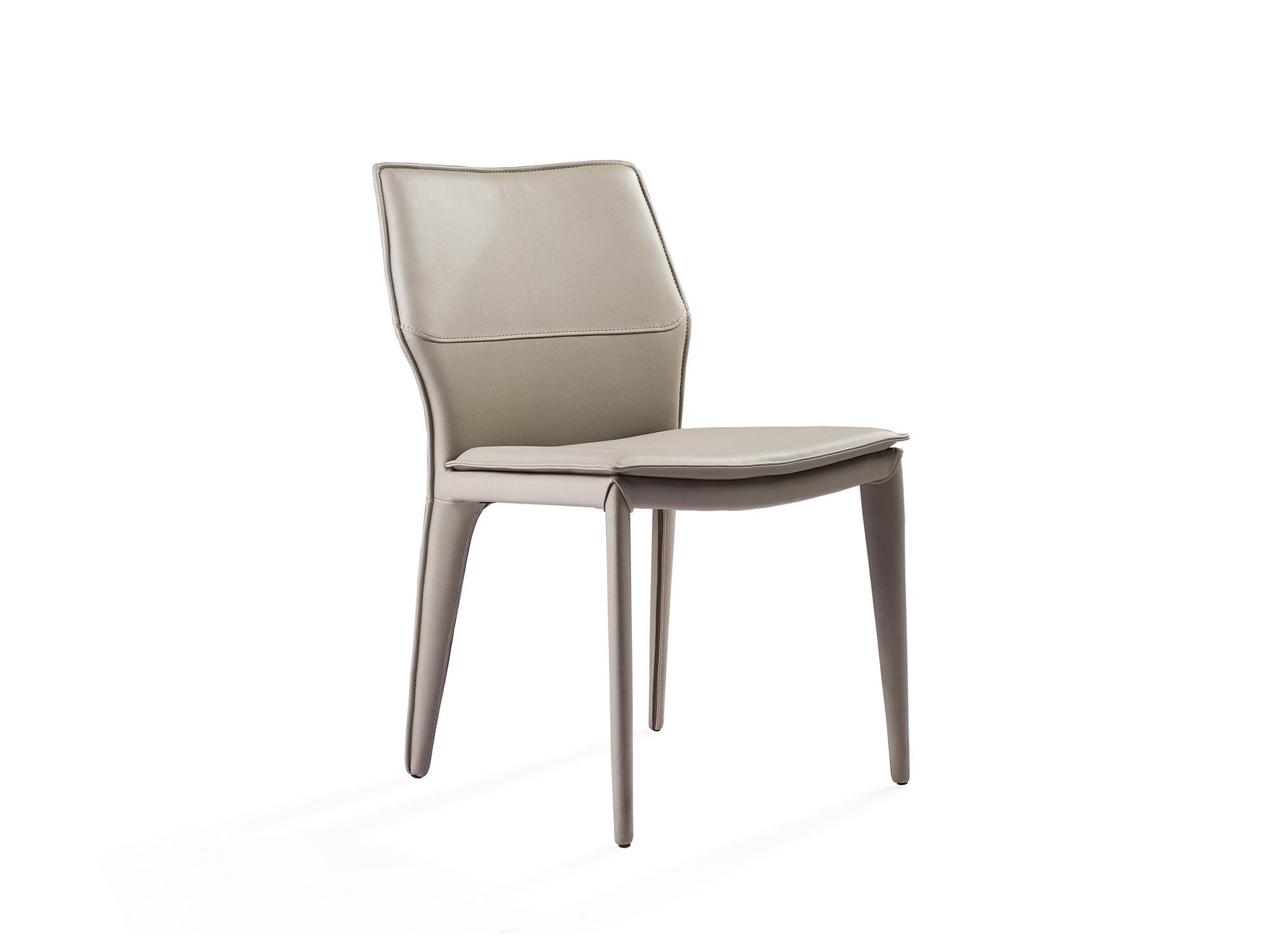 Modern Dining Chair Set DC1475-LGRY Miranda DC1475-LGRY in Light Gray Faux Leather