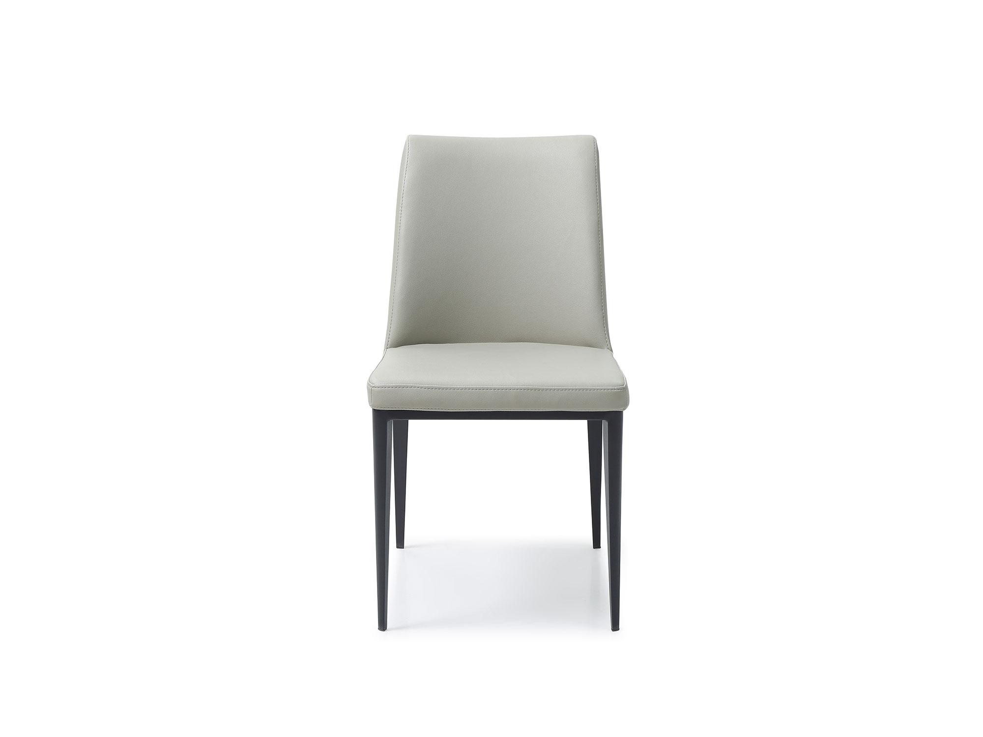 Modern Dining Chair Set DC1478-LGRY Carrie DC1478-LGRY in Light Gray Faux Leather