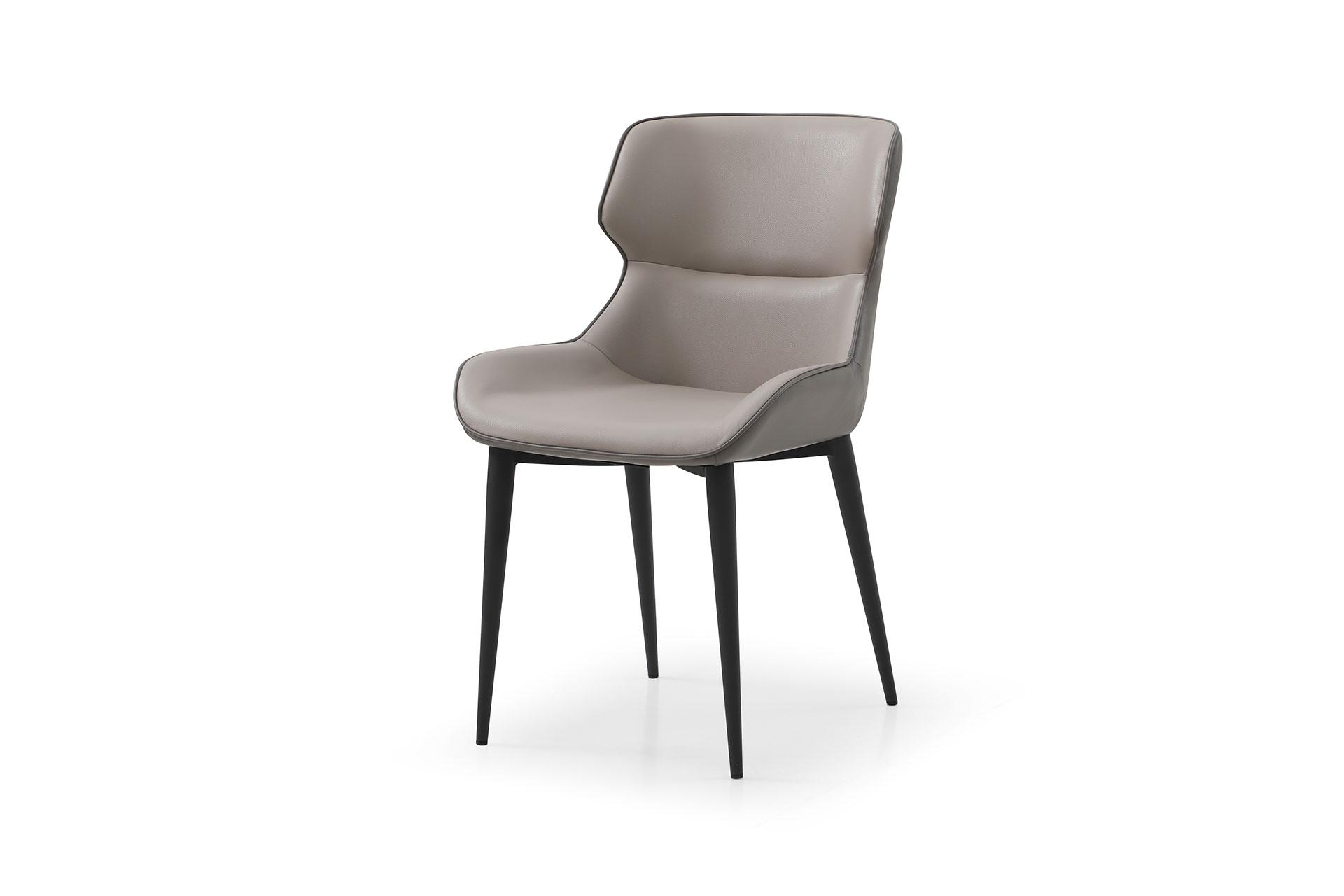Modern Dining Chair Set DC1709P-LGRY/DGRY Morocco DC1709P-LGRY/DGRY in Light Gray Faux Leather