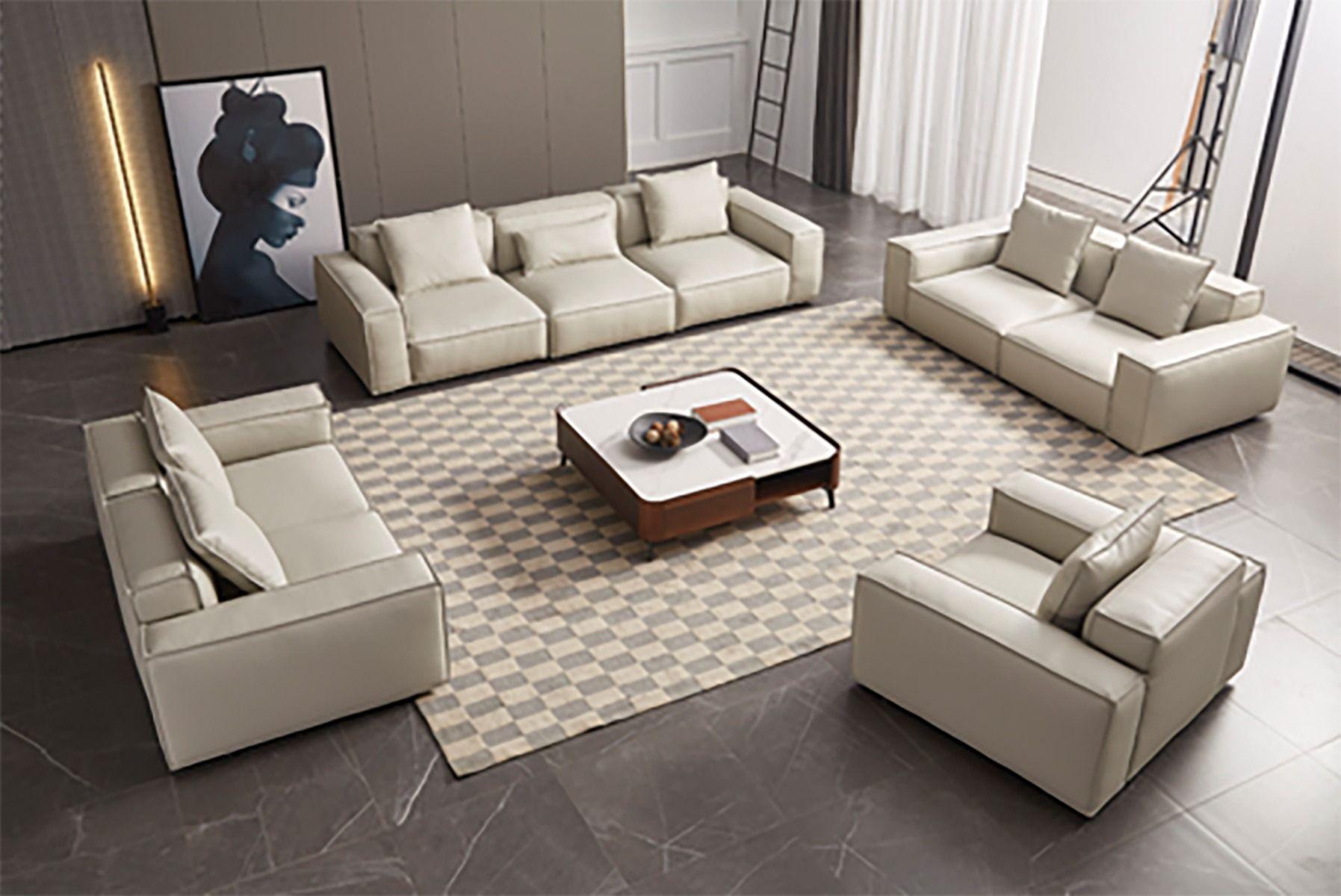 

    
 Order  Light Gray Full Leather Sofa Set 2Pcs EK8008-LG American Eagle Urban Modern
