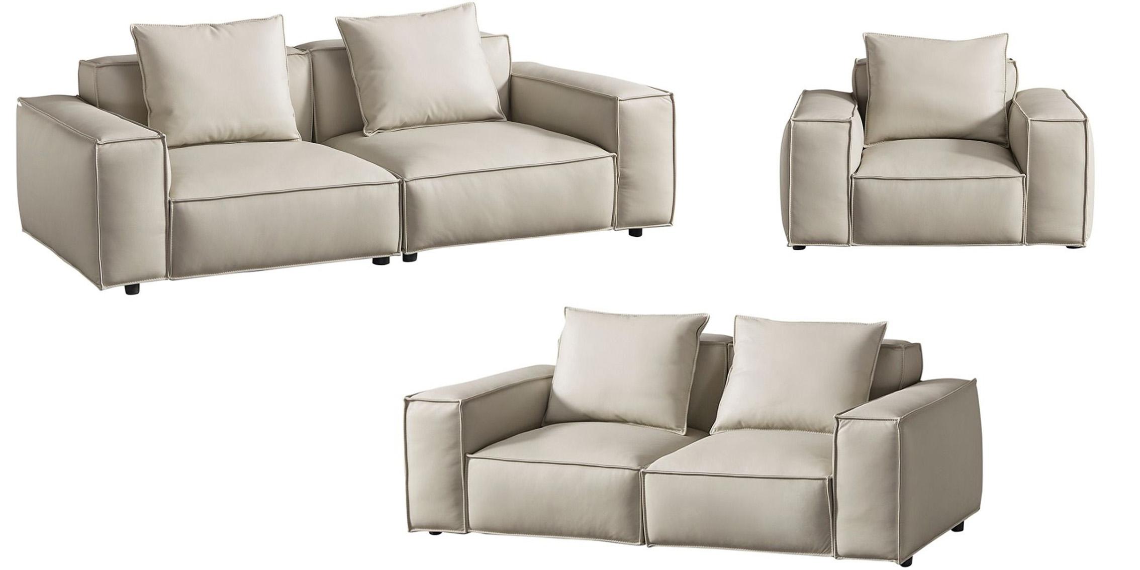 

    
Light Gray Top-Grain Italian Leather Sofa Set 3P American Eagle EK8008-LG Urban
