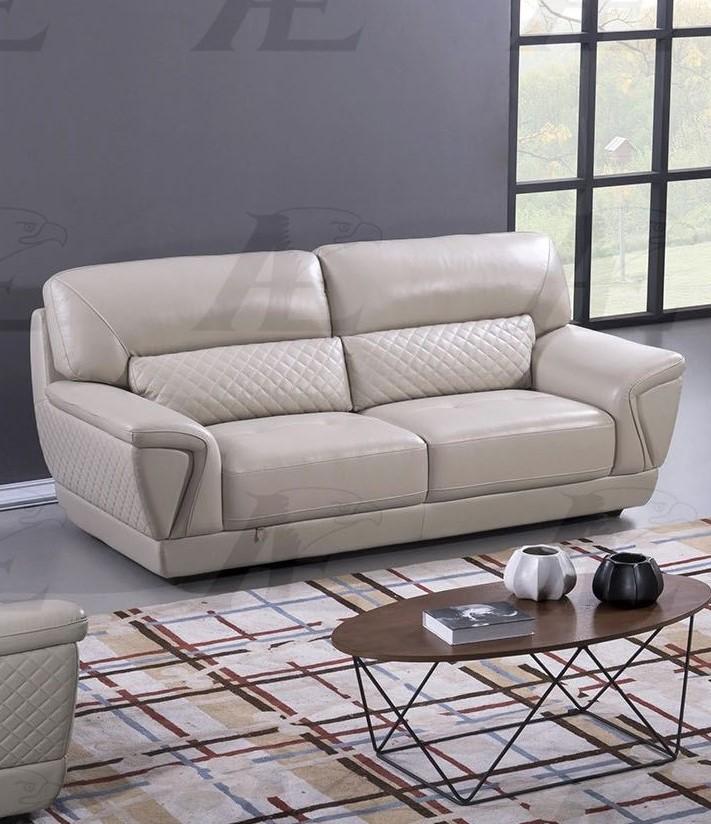 

    
 Order  Light Gray Italian Leather Sofa Set 3 Pcs EK099-LG American Eagle Modern
