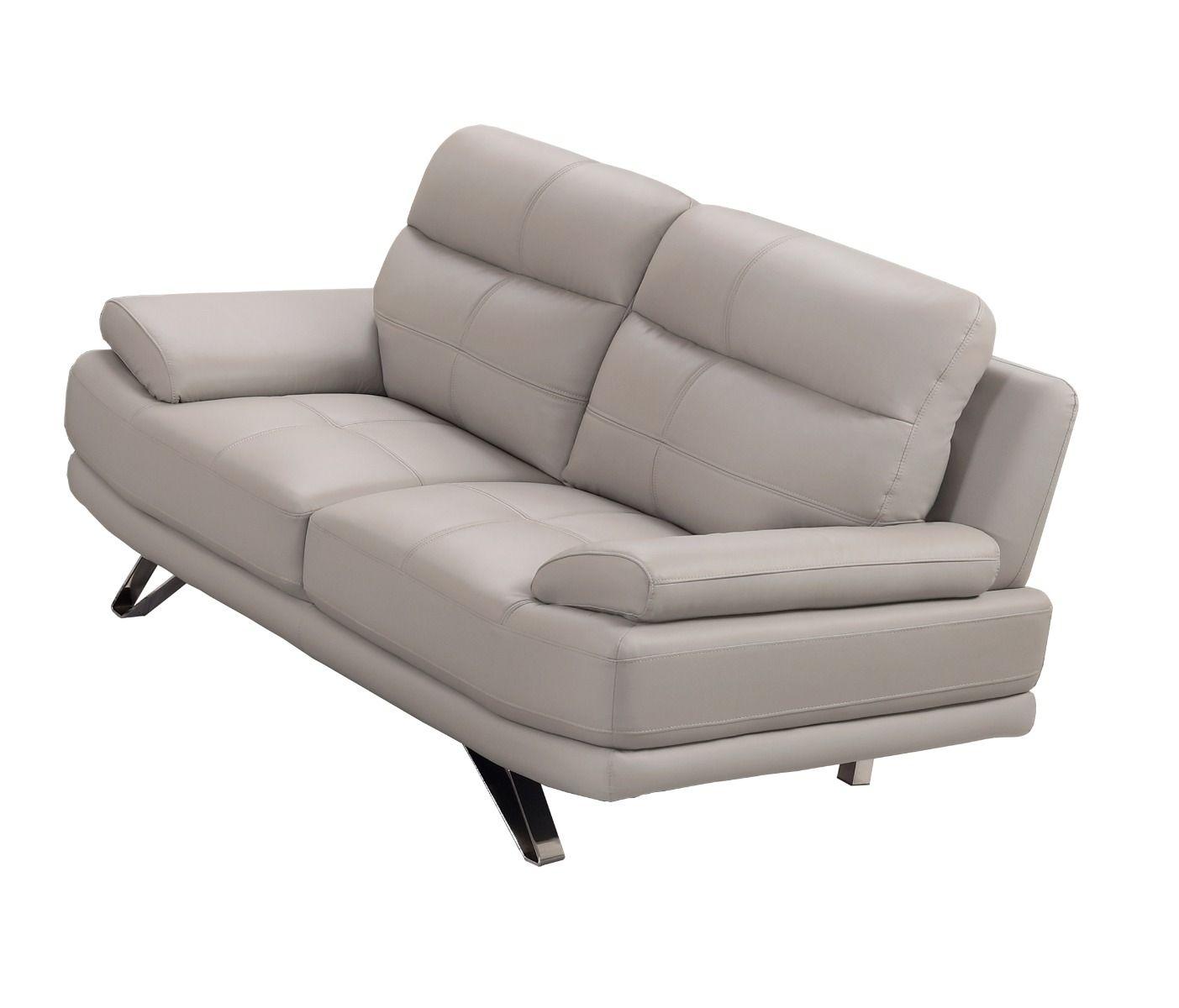 

    
Modern Light Gray Leather Sofa American Eagle EK530-LG

