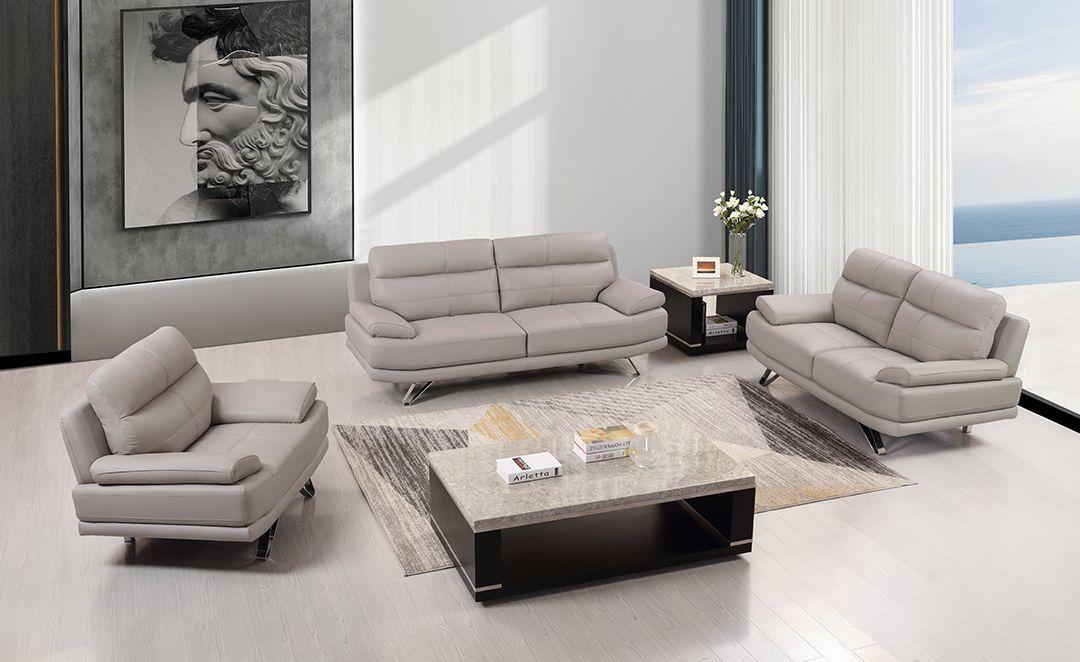 

    
Modern Light Gray Leather Sofa Set 3Pcs American Eagle EK530-LG

