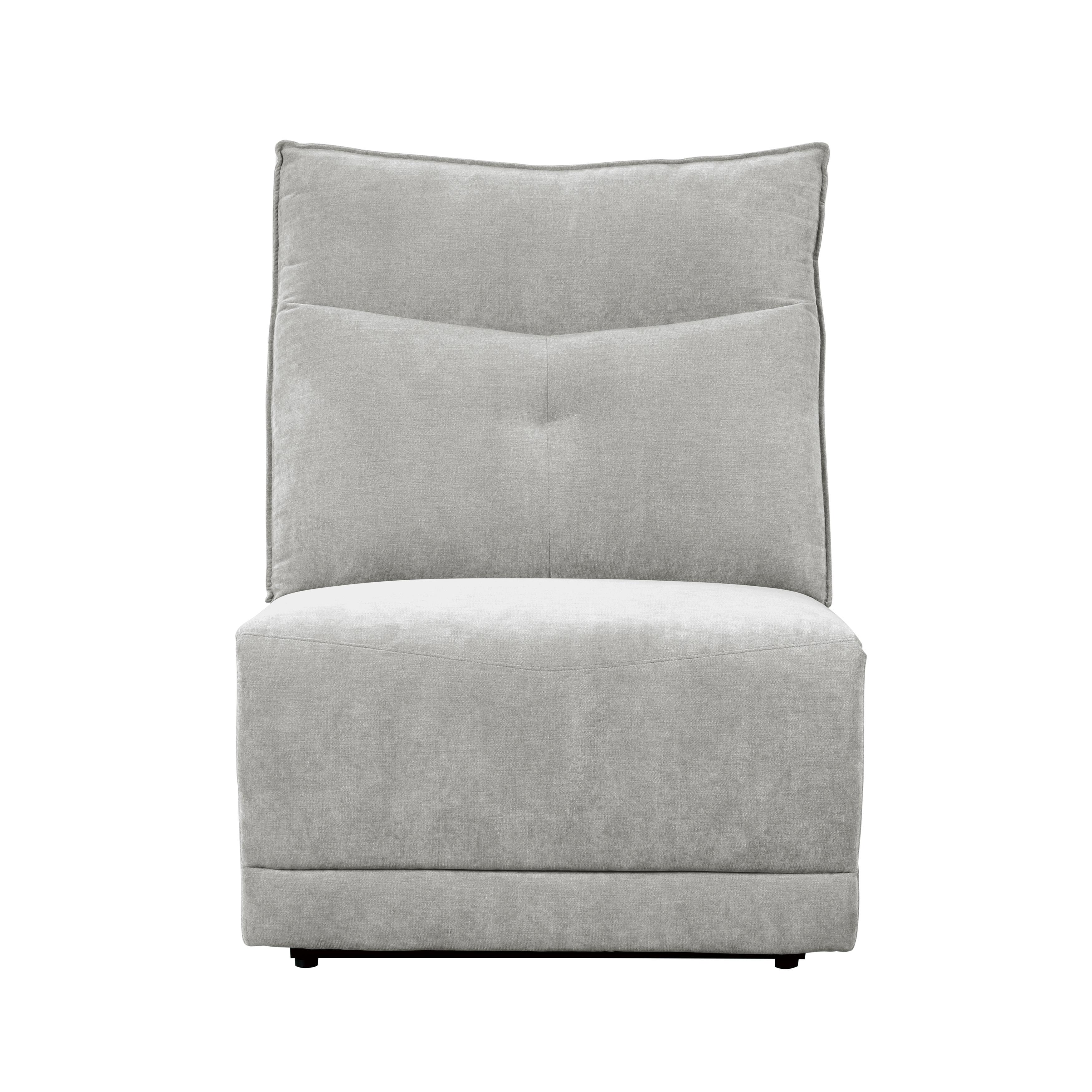 

    
Modern Mist Gray Textured Power Armless Reclining Chair Homelegance 9509MGY-ARWH Tesoro
