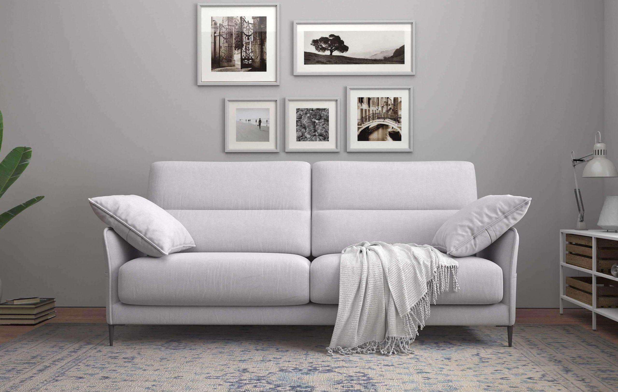 Modern Sofa Malaga Sofa Malaga-Light-Grey-Compact-Sofa Malaga-Light-Grey-Compact-Sofa in Light Grey Fabric