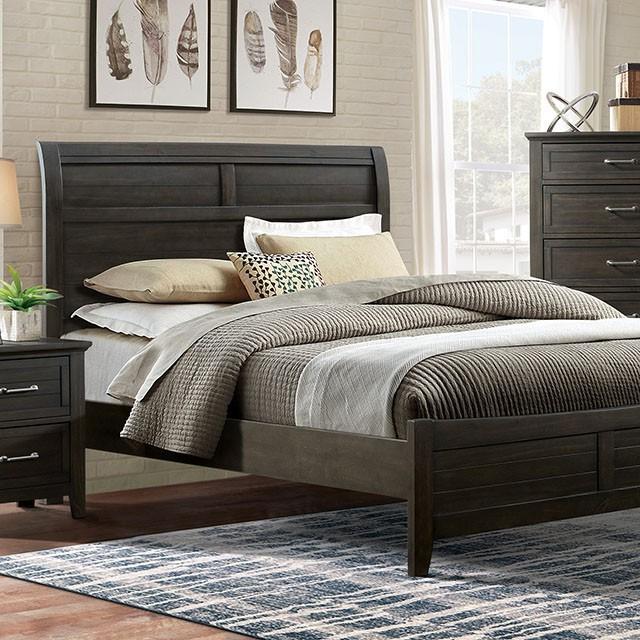 Transitional Panel Bed Alaina Queen Panel Bed FOA7916-Q FOA7916-Q in Walnut 