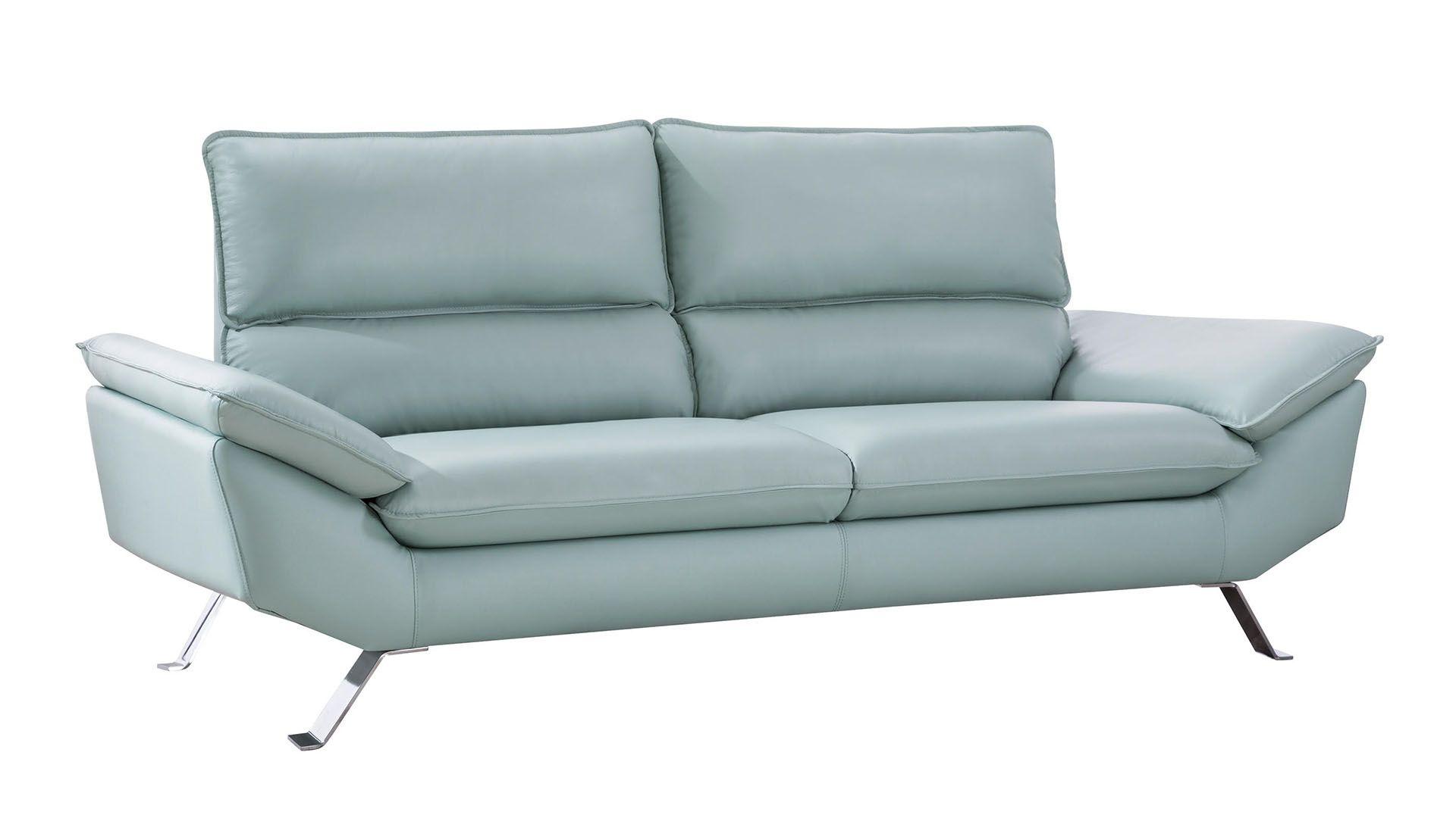 

    
Light Teal Genuine Leather Sofa Set  3 Pcs EK152-LGN American Eagle Modern
