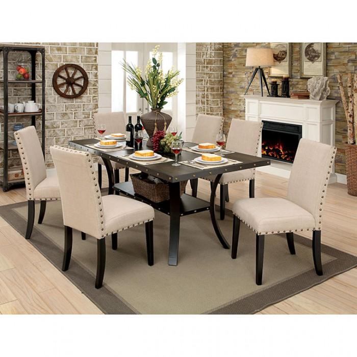 

    
Modern Light Walnut & Beige Solid Wood Dining Set 5pcs Furniture of America Kaitlin
