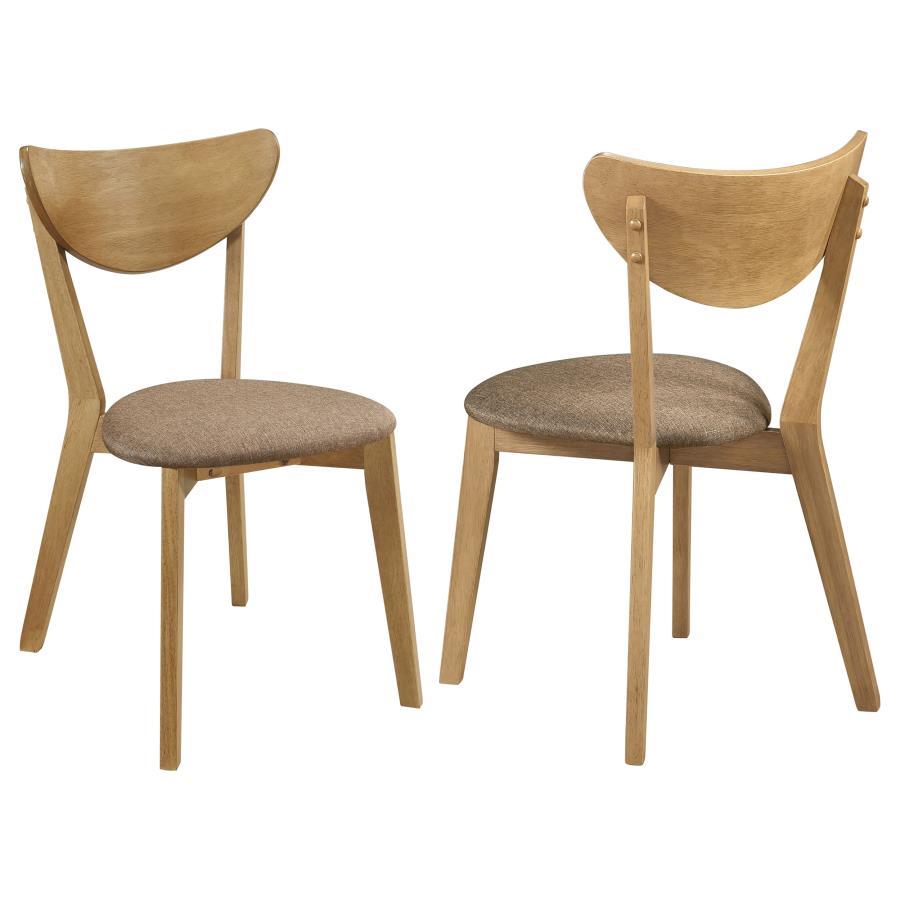 Modern Side Chair Set Elowen Side Chair Set 2PCS 108442-S-2PCS 108442-S-2PCS in Light Walnut, Light Brown Fabric