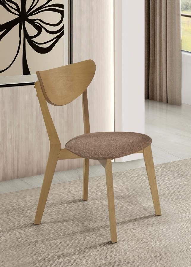 

    
Modern Light Walnut Wood Side Chair Set 2PCS Coaster Elowen 108442
