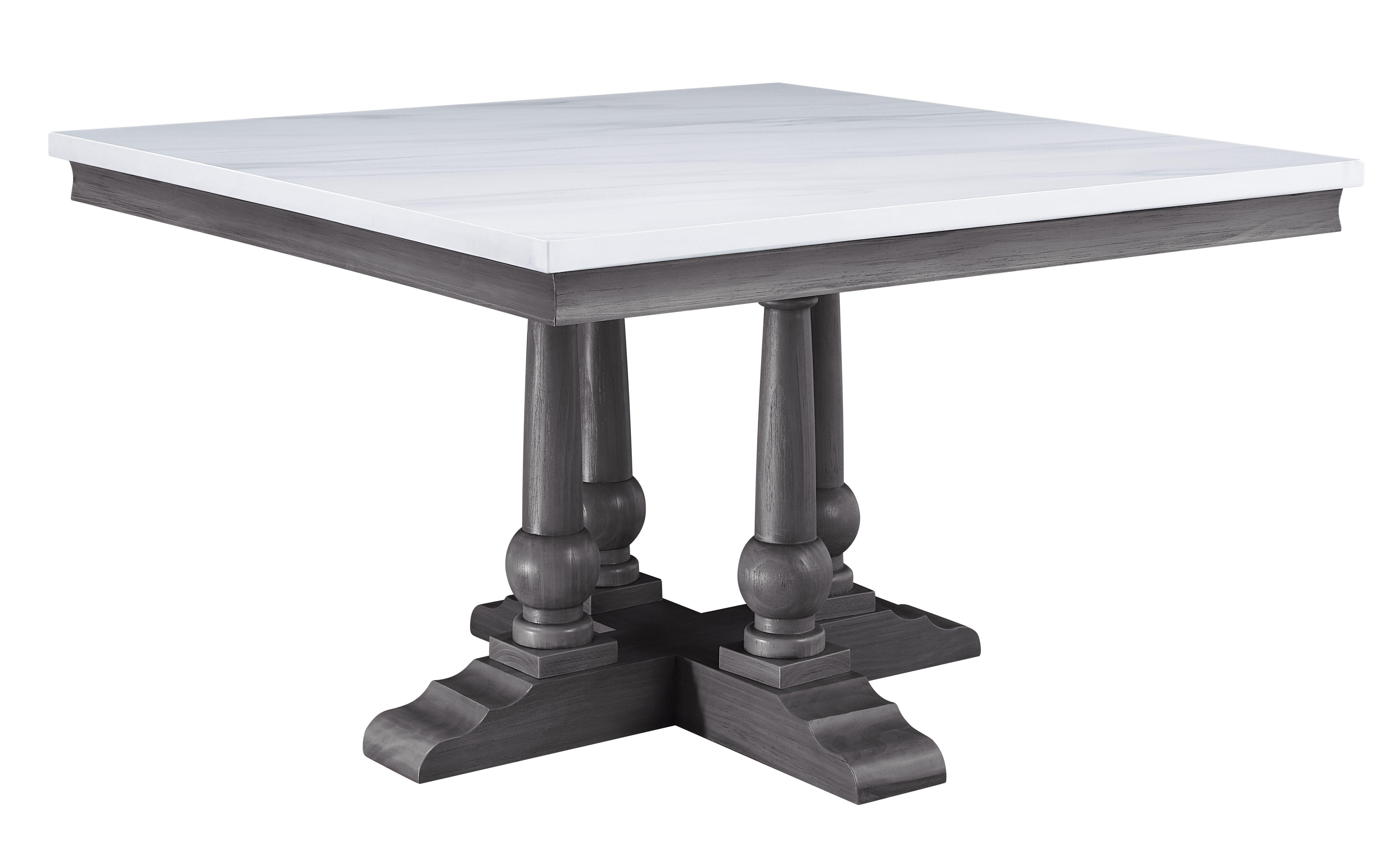 

    
Modern Marble Top & Gray Oak Dining Room Set by Acme Yabeina 73270-7pcs
