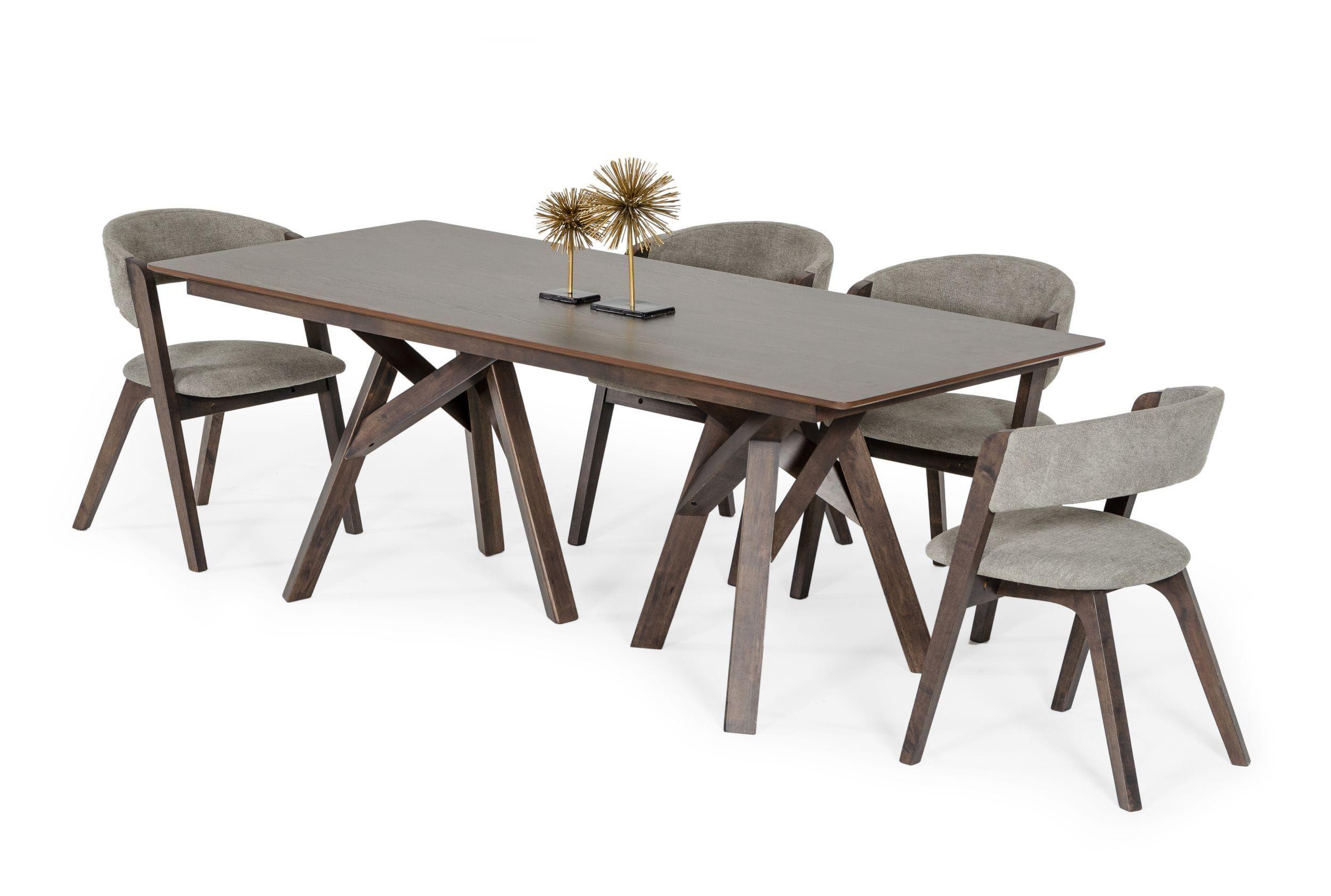 

    
Modern Dark Wenge Dining Table + 4 Chairs by VIG Modrest Grover
