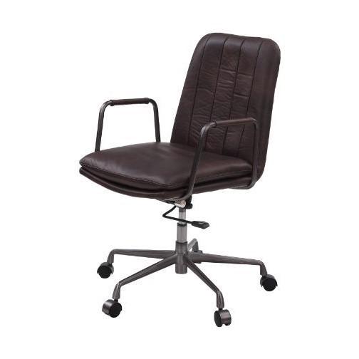 Modern Office Chair Eclarn 93173 in Black Top grain leather