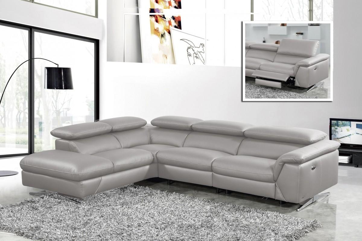 

    
Modern Medium Grey Eco-Leather LAF Chaise Sectional Sofa w/ Recliner VIG Divani Casa Maine
