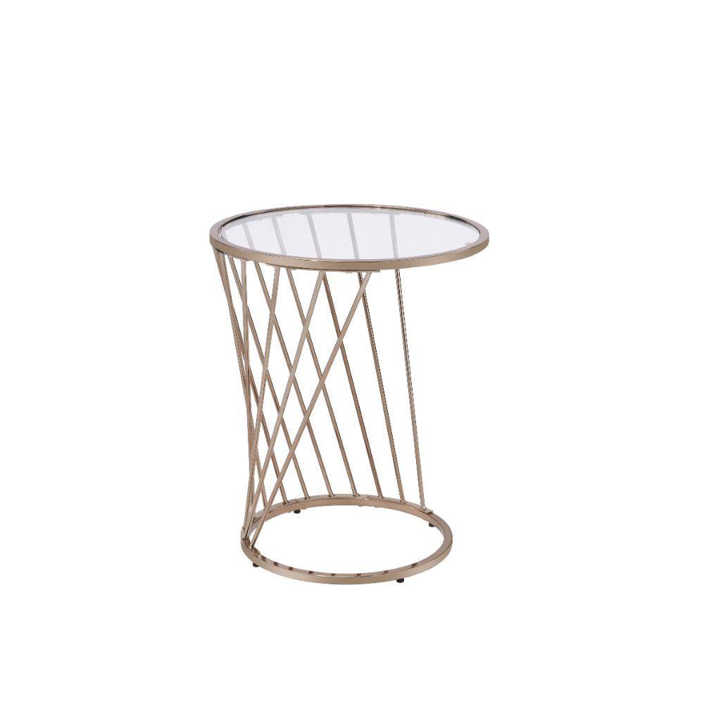 

    
Modern Metal Champagne End Table by Acme Bluelipe 82992
