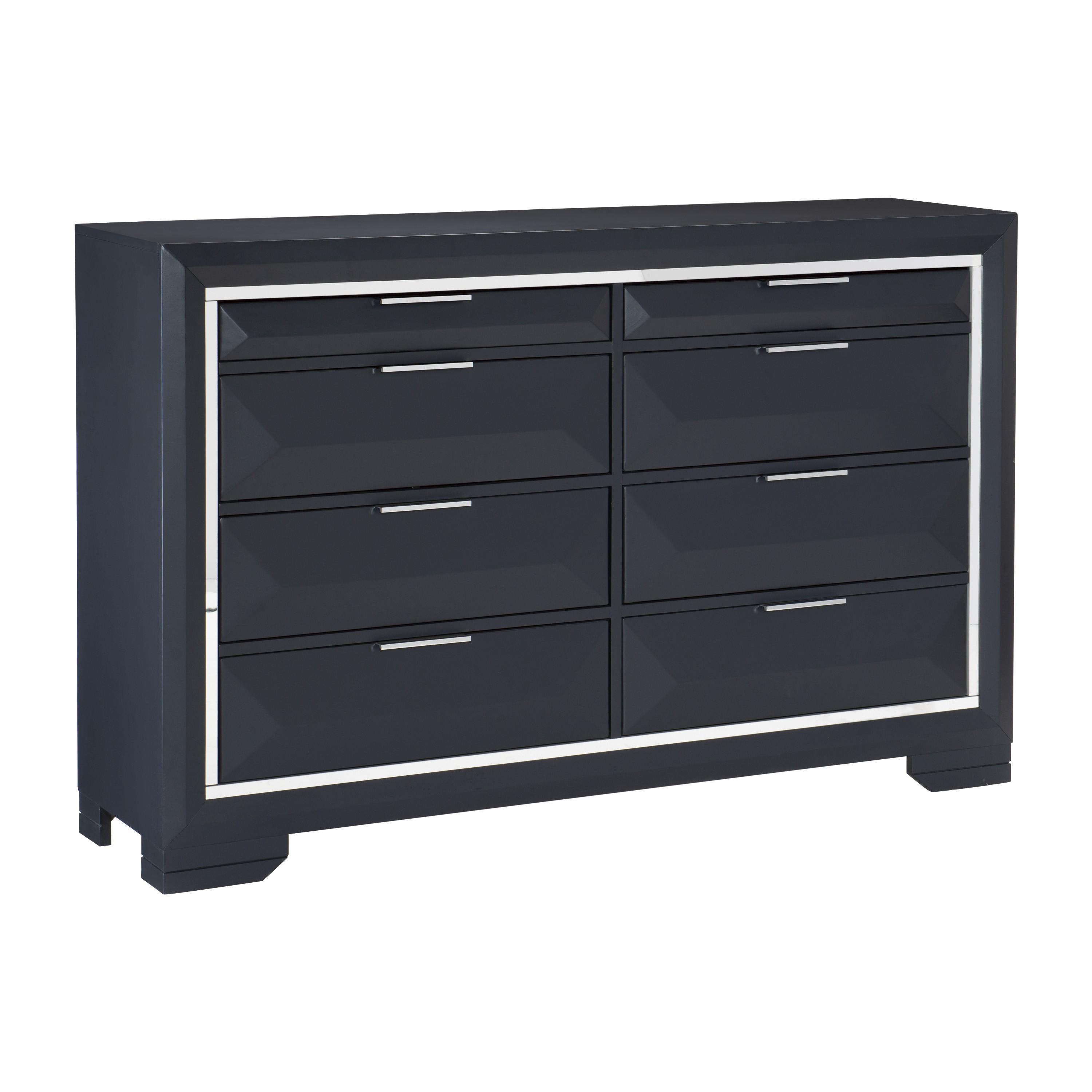 

    
Modern Midnight Blue Wood Dresser w/Mirror Homelegance 1553-5*6 Rosemont
