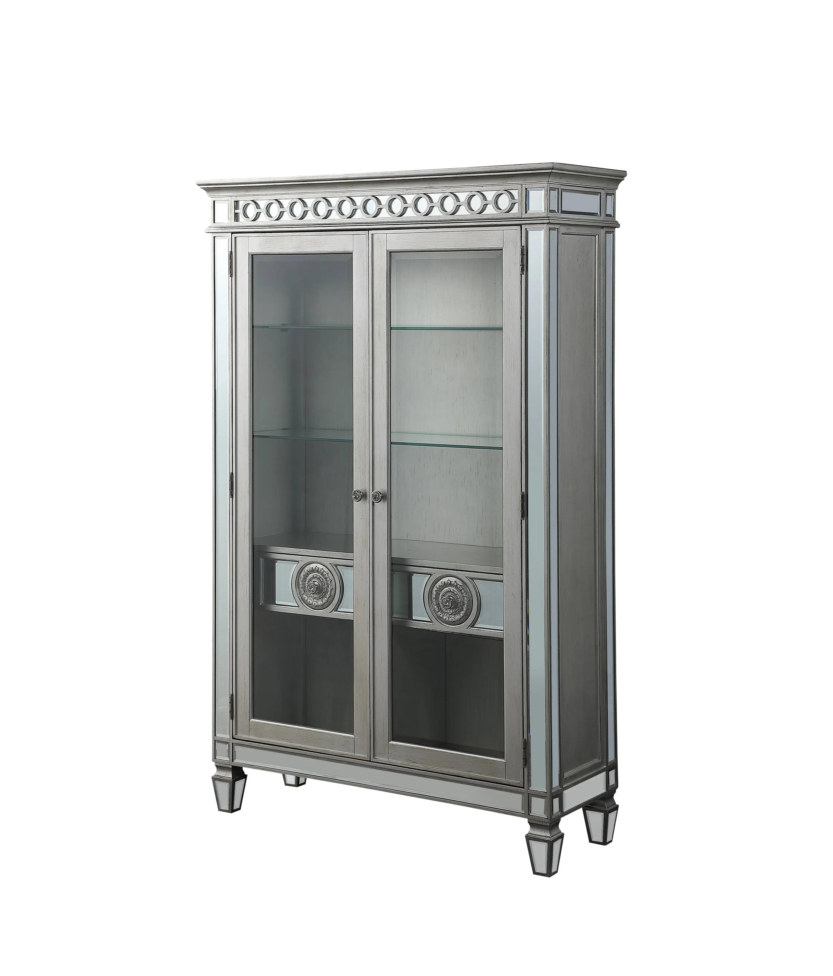 Modern, Transitional Curio Cabinet Varian 66166 in Platinum 