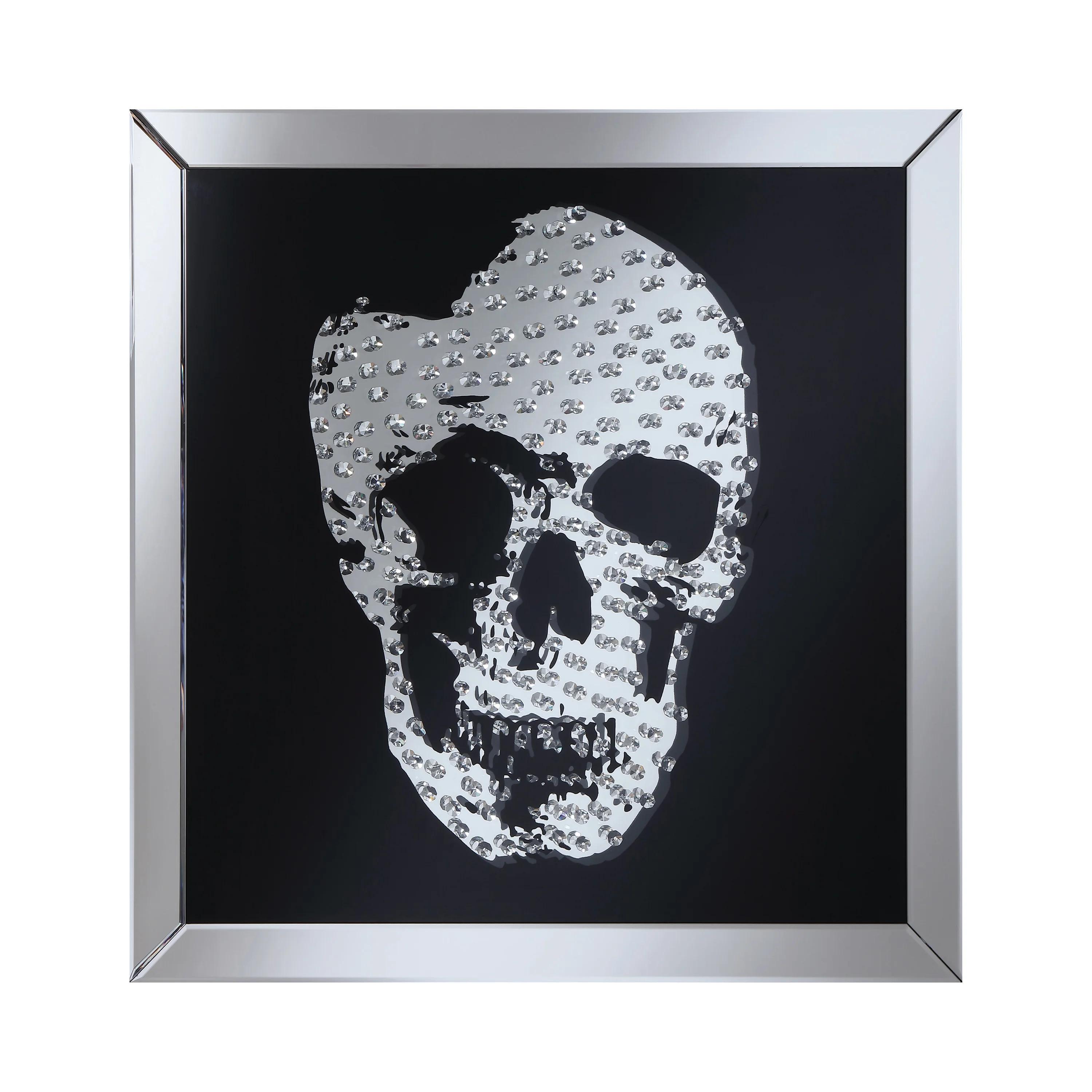 

    
Modern Mirrored & Faux Crystal Skull Wall Art by Acme Nevina 97315
