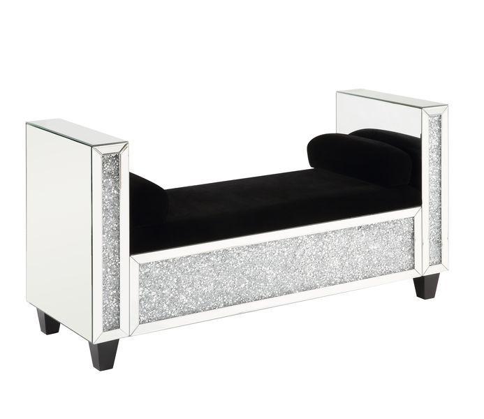 

    
Modern Mirrored & Faux Diamonds Bench by Acme Noralie AC00528
