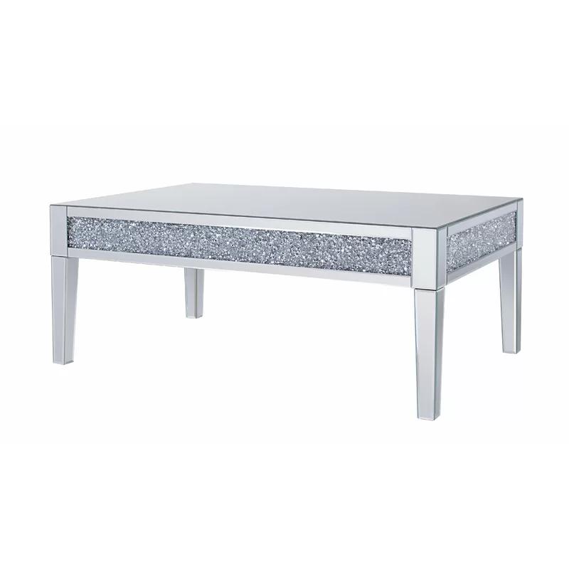 

    
Modern Mirrored & Faux Diamonds Coffee Table by Acme Noralie 81415

