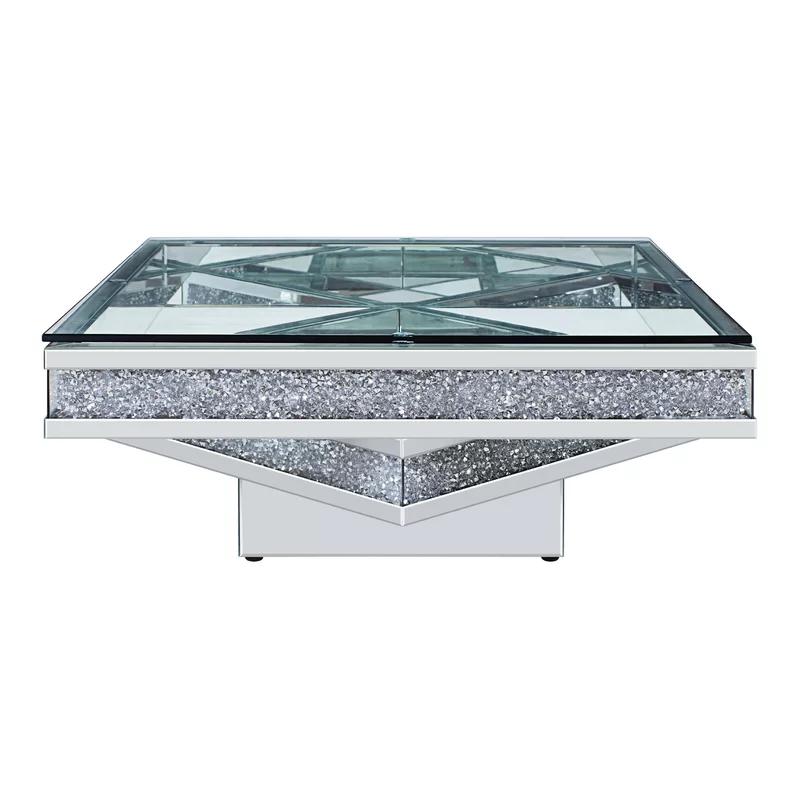 

    
Modern Mirrored & Faux Diamonds Coffee Table by Acme Noralie 81465
