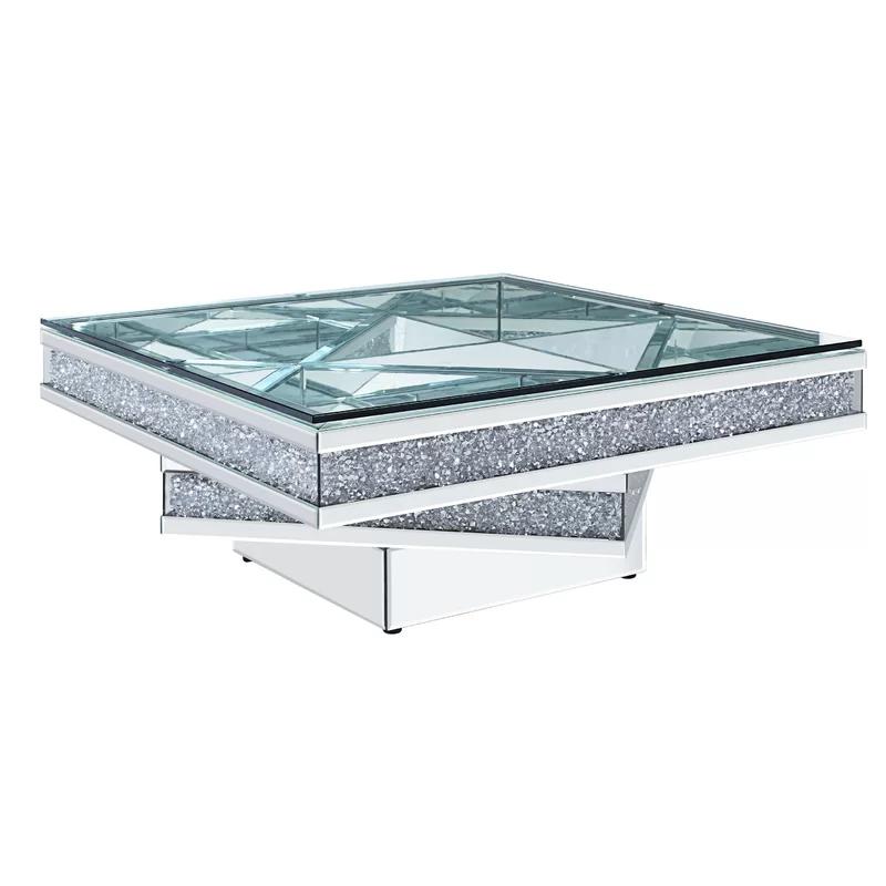 

    
Modern Mirrored & Faux Diamonds Coffee Table by Acme Noralie 81465
