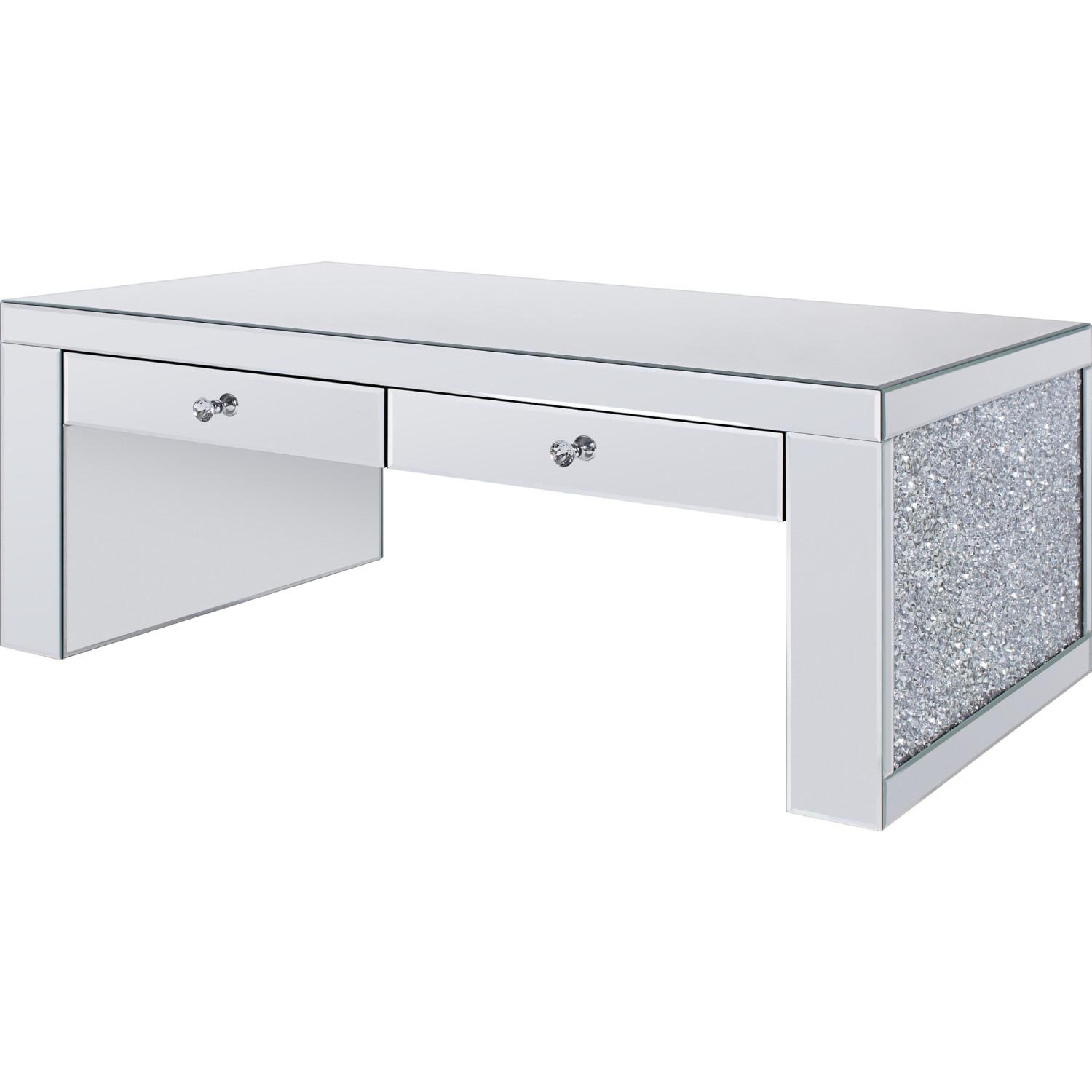 

    
Modern Mirrored & Faux Diamonds Coffee Table by Acme Noralie 81475
