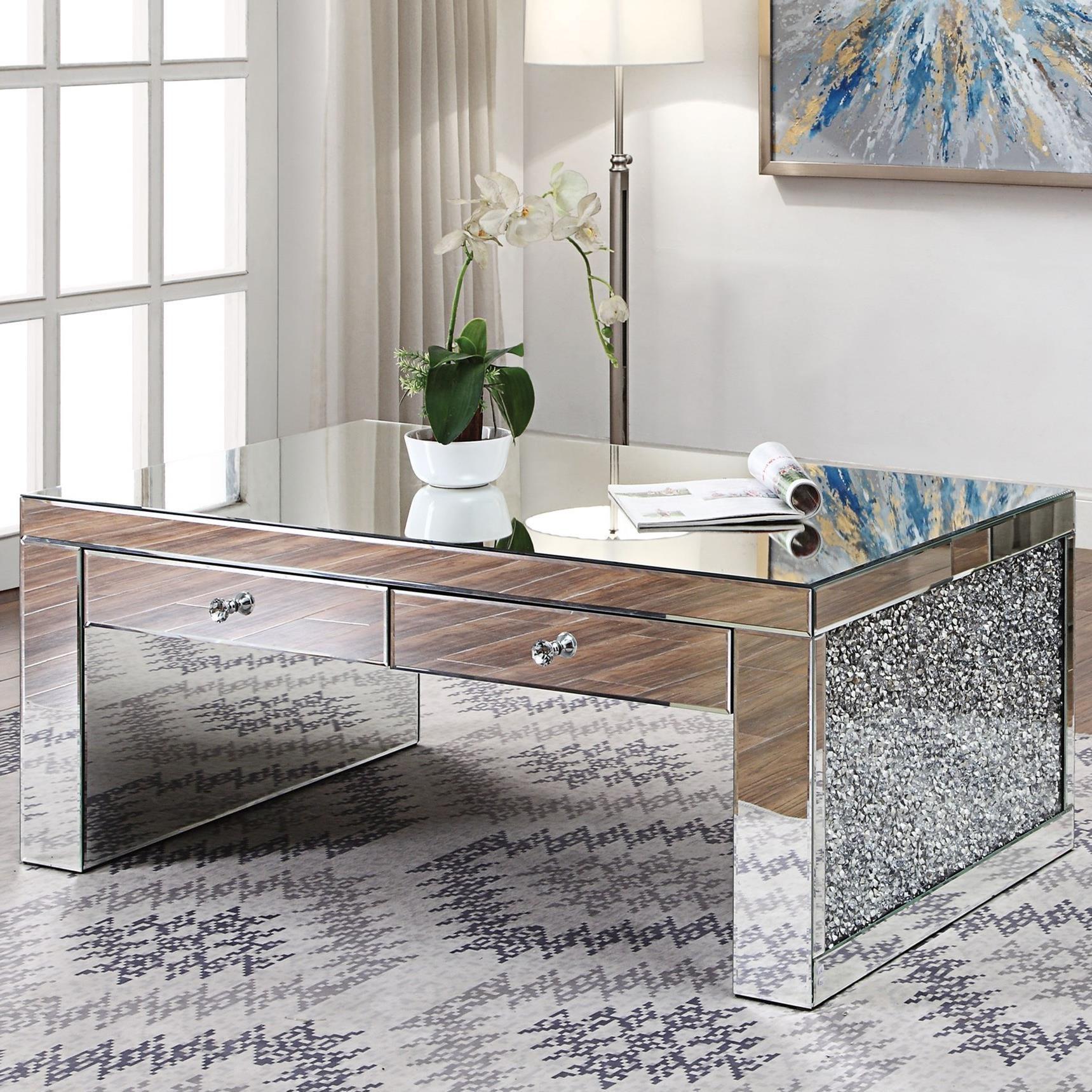 

    
81475 Modern Mirrored & Faux Diamonds Coffee Table by Acme Noralie 81475
