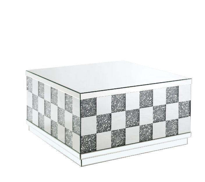 

    
Modern Mirrored & Faux Diamonds Coffee Table by Acme Noralie 84690

