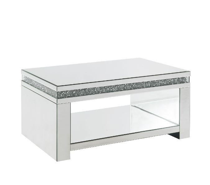

    
Modern Mirrored & Faux Diamonds Coffee Table by Acme Noralie 84715
