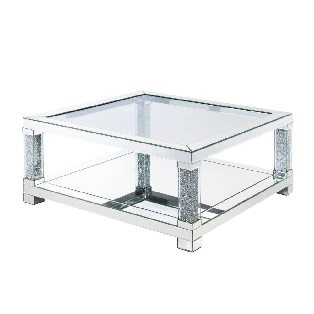 

    
Modern Mirrored & Faux Diamonds Coffee Table by Acme Noralie 87995
