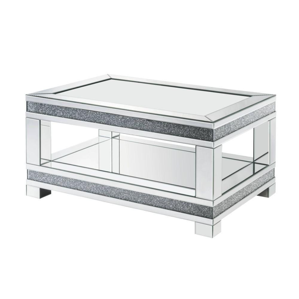 

    
Modern Mirrored & Faux Diamonds Coffee Table by Acme Noralie 88020
