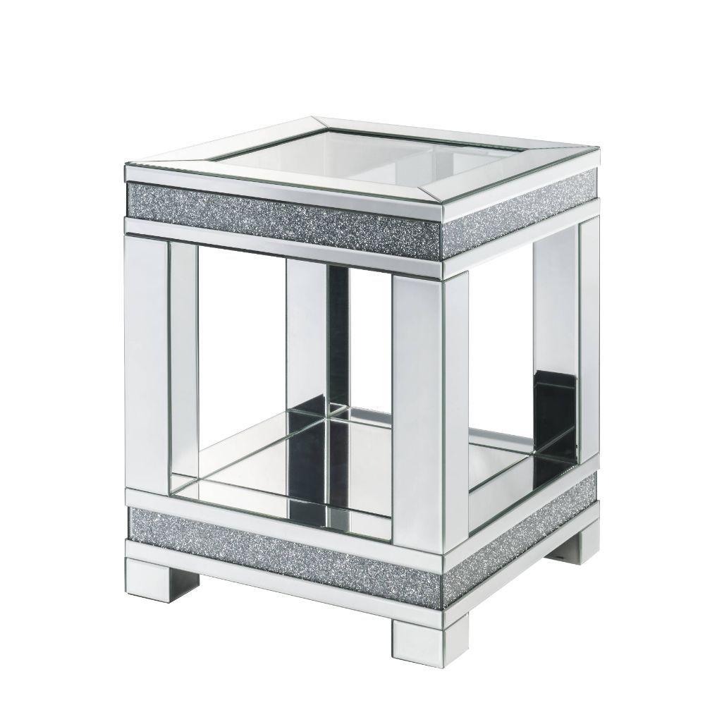 Modern End Table Noralie 88022 in Mirrored 