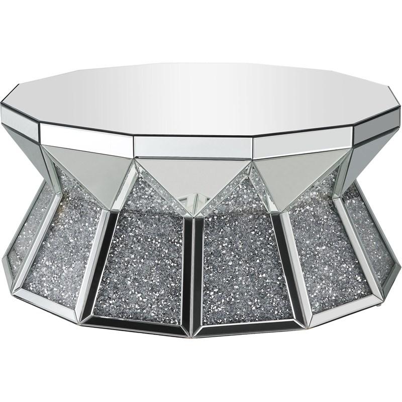 

    
Modern Mirrored & Faux Diamonds Coffee Table by Acme Noralie 88060
