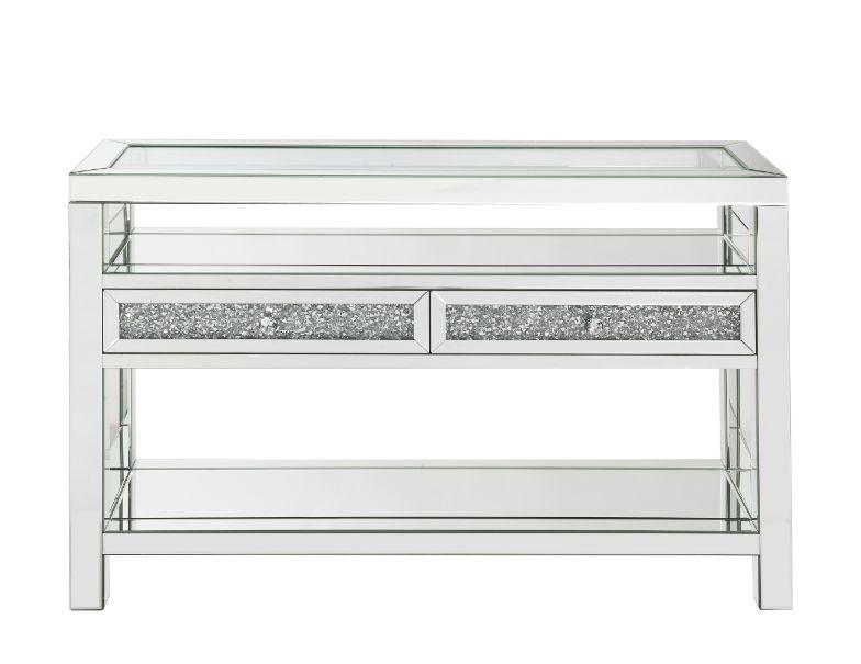 

    
 Shop  Modern Mirrored & Faux Diamonds Coffee Table + End Table + Sofa Table by Acme Noralie 84730-3pcs
