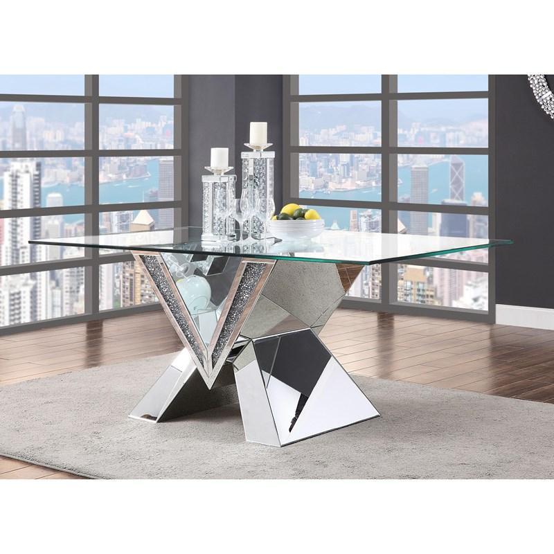 

    
Acme Furniture Noralie Dining Table Mirrored 71280
