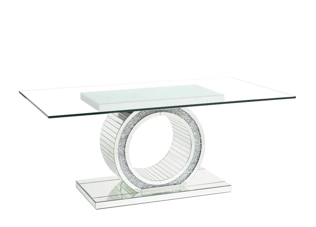 

    
Modern Mirrored & Faux Diamonds Dining Table by Acme Noralie DN00720
